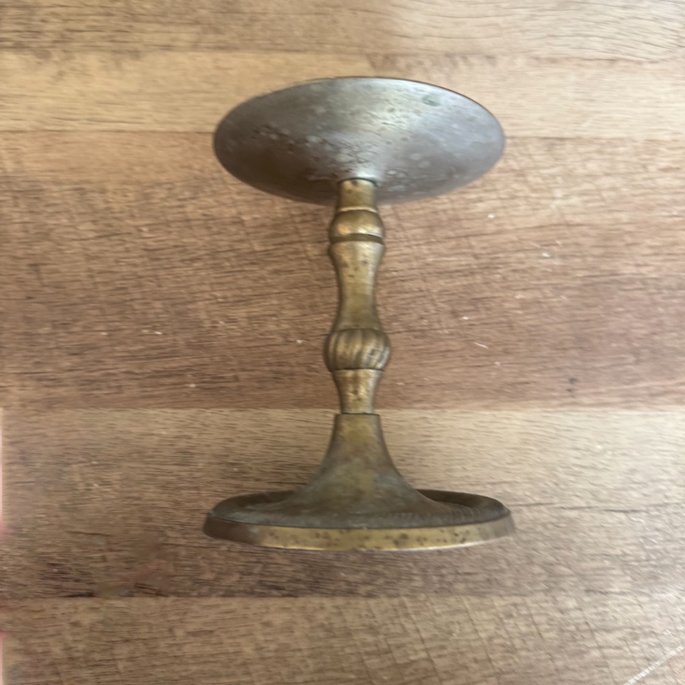 Vintage Antique Brass Candle Holder for Pillar Candle